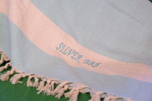 Embroidered Silver Bay Throw Blanket