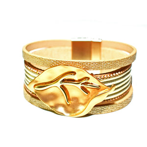 Magnetic Leather - Gold Malia Bracelet