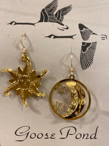Goose Pond Assorted Acid Etched Gold Earrings
