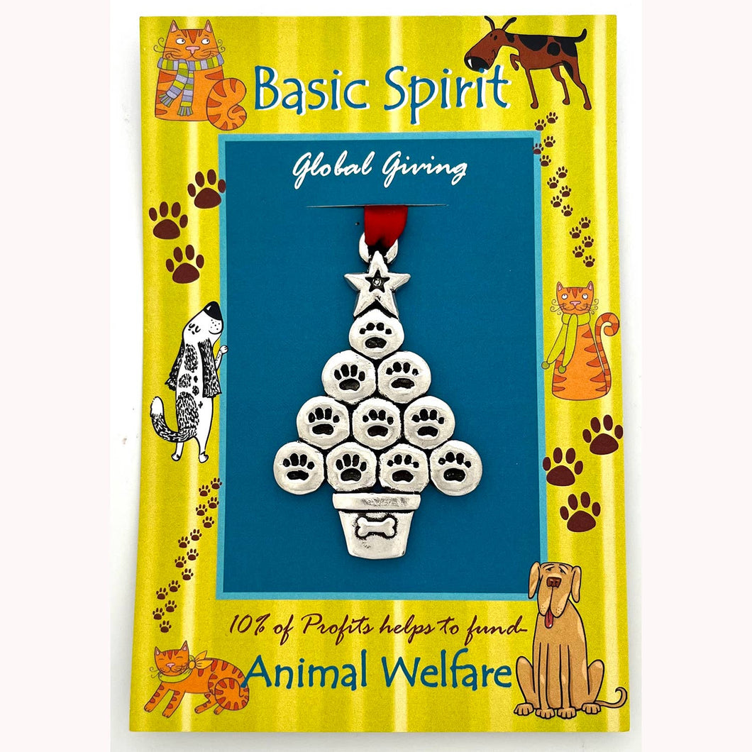 Paw Print Tree Animal Welfare Global Ornament