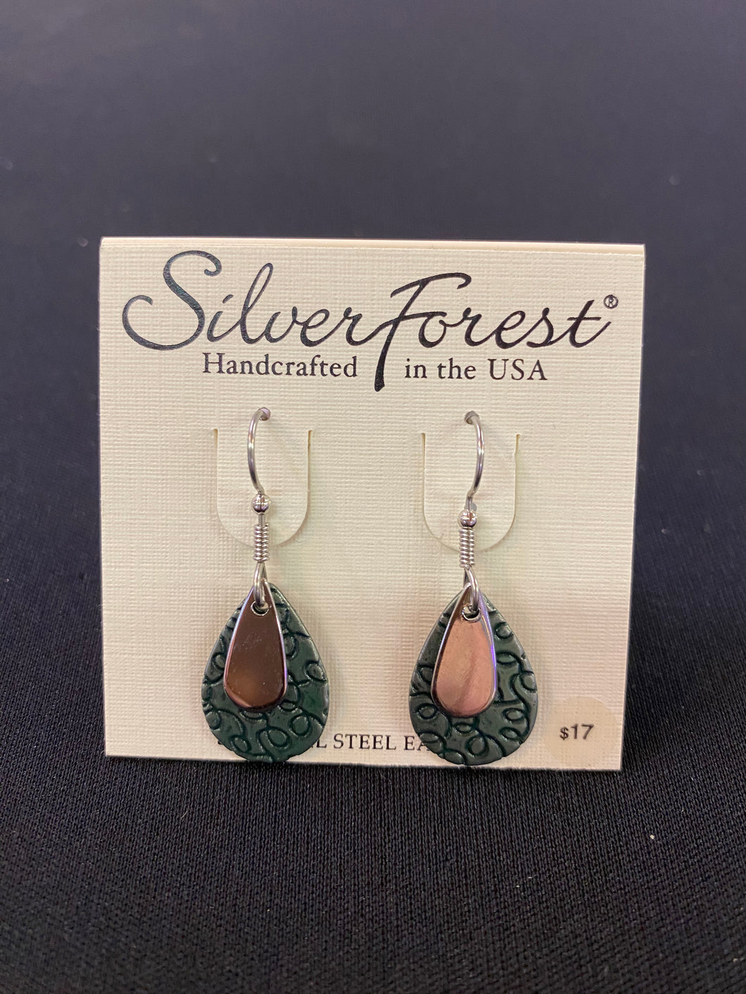 $17 Silver Forest Handcrafted Earrings